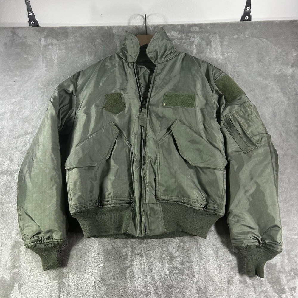 Valley Apparel Jacket Mens Medium Green Aramid Flyers Cold Weather 45P Bomber